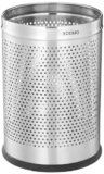 Amazon Brand – Solimo Stainless Steel Perforated Dustbin 8″ X 12″ – Open-Top, Ss; Silver