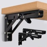 Heavy Duty Folding Shelf Brackets – Metal Collapsible Wall-Mounted Bracket for Bench, Table & Shelf | Space-Saving DIY Hinge Brackets for Home & Workshop | 1 Pair