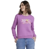 Spykar Women Digitallavender Blended Regular FIt Round Neck Printed Sweatshirt