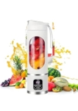 KICHENIQUE Portable Juicer Mixer Blender for Juices, Smoothies, Cold Coffee, Rechargeable 10 Blades Bottle Juicer Smoothie Maker, Fruits Mixer Grinder for Home, Office, Gym, Travel, 450ML