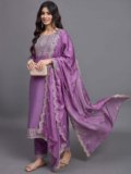 Shree Ramkrishna Fab Embroidered Kurta, Trouser/Pant & Dupatta Set