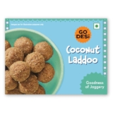 GO DESi Jaggery Coconut Laddu – 200/150 grams | With Goodness of Jaggery | No Artificial Flavours | Sweets | Laddoo