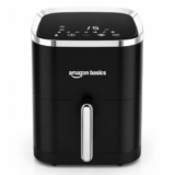 Amazon Basics 3.5L Electric Air Fryer | 1200 W | Temp. Settings Up to 200°C | 7 Pre-set Options | 360° High Speed Air Circulation | Non-Stick Coated | Touch Control Display | Black|BIS Certified