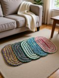 aaditex Cotton Door Mat(Multicolor, Pack of 5, Medium)
