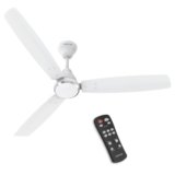 Polycab Wizzy Vibe 1200mm 5-Star BLDC Ceiling fan for Home with Remote| Energy Saving | High Air Delivery | 3+1 yr Warranty [Matt White]