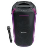 Zebronics Portable Bluetooth Speaker, 90W, Upto 6 Hours Playback, Dual Full-Range Drivers, Karaoke, TWS, BT v5.3, USB, AUX, RGB, Deep Bass, Wireless Mic with Display, Type-C Charge (Party Fyre 100)