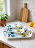 Sorath Serving Tray Set of 3, Melamine Trays for Kitchen Serving Snacks Tea Tray(Pack of 3)