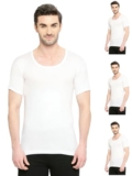 VIP Bonus Premium RNS Men’s 100% Cotton Round Neck Half Sleeve White Vest