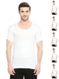 VIP Bonus Premium RNS Men’s 100% Cotton Round Neck Half Sleeve White Vest, 80 Size, Pack of 6