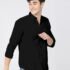 VRLOOKS Men Checkered Formal Black Shirt