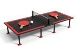 Kidsmate 3-in-1 Table Tennis for Kids with Foldable Tennis Board, Ludo Game & Whiteboard | Portable Indoor Outdoor Play Table, Mini Ping Pong Set with Net, Racquet and Ball for Family Fun – Red/Black