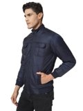 Ico Blue Stor Men’s Full Sleeve Solid Jacket Jerkin (XL, NAVY BLUE)
