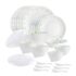 Larah by Borosil Plain White Silk Series Opalware Dinner Set | 47 Pieces for Family of 8 | Microwave & Dishwasher Safe | Bone-Ash Free | Crockery Set for Dining & Gifting | Plates & Bowls | Snow
