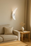 BENE Apia Mild Steel Indoor Modern Wall Light, E-27 Base Wall Lamp for Home Decor – Living Room, Bedroom, Corridor, Staircase, Foyer, 36 cm (White, Pack of 1)
