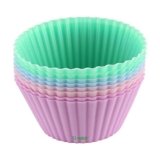 Clazkit Silicone Muffin Cup Moulds – 8 Pieces, Assorted, Silicone