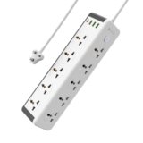 Portronics Power Plate 14 Extension Board with 10 Universal Sockets, 25W Type-C PD, 3 USB Charging Ports, 3 Meter Long Cord, 2500 Watts, 2.1 Amp USB Output, Multi Plug for Home Appliances (White)
