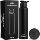 SLOVIC Durable & Stylish Leak-Proof 1000 ml Stainless Steel Bottle(Pack of 1, Black)