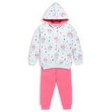 LuvLap Baby Boys Full Sleeve Hooded Sweatshirt & Pyjama Set Pack Of 1, Cotton Rich Fleece, Mint, M (3 to 6 Months)