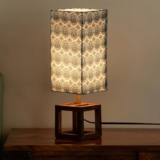 ExclusiveLane ‘Paisley-Carved’ Mango Wooden Table Lamp for Bedroom Living Room Home Decoration & Bedside Lamp Bed Lamps for Side Table Side Lamp for Bed Room (39.5 Cm, Without Bulb, Handcrafted)