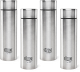 cello Ozone ISI Certified Single Wall Leakproof & Rustproof 1000 ml Stainless Steel Bottle(Pack of 4, Silver)