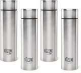 cello Ozone ISI Certified Single Wall Leakproof & Rustproof 1000 ml Stainless Steel Bottle(Pack of 4, Silver)