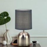 MAGIK Silver Shot LED Table Lamp (Nickel & Warm Grey Finish) | Includes 5W LED Bulb | Elegant Decorative Lamp for Bedroom, Living Room & Office | Compact Design | Ready to Use
