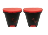 Cello Plastic Step-On Pedal Garbage Dustbin (50 L, red/red)