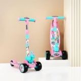Kidsmate Unicorn Kick Scooter for Kids Age 3-8 Years | 3-Level Adjustable Height & PVC Wheels | Wide Non-Slip Deck & Rear Push Brake | Foldable Kids Scooters for Boys & Girls – Pink