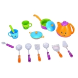 Crackles Pretend Play Solid Colour Tea Party Kitchen Play Set Toy with Teapot, Cups Pretend Play Cooking Set, Toy Pots N Pans, Cookware, Utensils