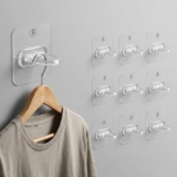 Btag Round StIcker Wall Ring Hook Multi Functional |Damage-Free Hanging for Kitchen, Bathroom, Office | Easy Install, Long-Lasting Hold for Any Room | Waterproof & Rust-Proof Design (Transparent_PO10)