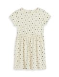 Amazon Brand – Symbol Kids Knee Length Printed Knit Dress (KD-DRG-SS25-144_Off White-Polka Dot_8-10 Years)