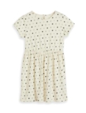 Amazon Brand – Symbol Kids Knee Length Printed Knit Dress (KD-DRG-SS25-144_Off White-Polka Dot_8-10 Years)