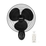 Havells Gatik Pro BLDC 400mm Wall Mount Fan | RPM: 1350 | Double string for Speed & Oscillation control | Thermal Overloaded Protected Motor | 100% Copper Wire Winding Motor | 2 Year Warranty (Black)