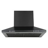 Faber Pluto 60 cm 1000 m³/hr Wall Mounted Kitchen Chimney | Baffle Filter | Push Button | LED Lights | 1 Year Comprehensive Warranty and 12 Years on Motor | Black | HOOD PLUTO PB BF BK 60