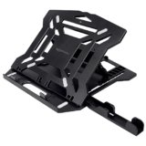 Amazon Basics ABS 2-in-1 Laptop and Mobile Stand, Ergonomic, Adjustable Height, Anti-Slip Base, Heat Dissipation, Portable, Lightweight, Compatible with All Laptops Up to 15.6″ (Black)