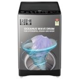 Haier 8 Kg, Oceanus Wave Drum, 15 Min Quick Wash, Smart Wash Programs, Fully Automatic Top Load Washing Machine (ETL80-HBFS5NZP | Brown Grey)