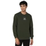 Spykar Men Rifle Green Blended Slim Fit Full Sleeve Round Neck Plain Casual Sweatshirt