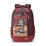 Gear Fiction 2 4 Compartment Backpack 19″/39L Large Water Resistant School Bag/Casual 4 Compartment Backpack/Daypack/Kids Bag for Boys/Girls (Maroon-Orange)