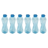 PEARLPET Twist BPA-Free Plastic Water Bottle Set |Lightweight, Leak-Proof & Freezer Safe – Pack of 6 (1000ml Each), Blue