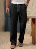 COMBRAIDED Loose Fit Men Black Trousers