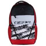 Gear School Bp04 38L Large Water Resistant School Bag/Casual 5 Compartment Backpack/Daypack/Travel Standard Backpack/Kids Bag/College Bag For Boys/Girls/Men/Women (Red-Black)
