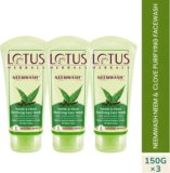 LOTUS HERBALS NEEMWASH Neem & Clove Ultra-Purifying  ( Pack of 3 ) ( 150g * 3 ) Face Wash(450 g)