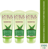 LOTUS HERBALS NEEMWASH Neem & Clove Ultra-Purifying  ( Pack of 3 ) ( 150g * 3 ) Face Wash(450 g)