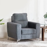 Home Centre | Helios Vive | Fabric|Solid Wood | 1 Seater Sofas | Grey | 1 Year Warranty