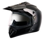 Vega Off Road ISI Certified Gloss Finish Full Face Dual Visor with Peak Helmet for Men and Women Outer Clear Visor and Inner Smoke Sun Visor(Black, Size:L)
