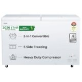 Haier HFC-588DPW5, 5 Star (2026 Star Rating) Double Door Convertible Deep Freezer, 5 Side Freezing, Dual Condenser, Inside Metal Liner with 70mm Puff Thickness (White 524L)