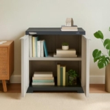 Nilkamal SpaceMax 2 Shelves Plastic Bookshelf with 3-Year Warranty| Multipurpose Storage Cabinet & Book Rack for Home | Durable, Waterproof, Easy-Clean | Living Room & Bedroom Organiser|Charcoal Grey