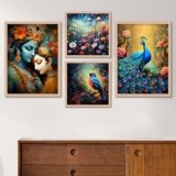 ARTELLY Wall Painting For Living Room Bedroom – Framed Wall Art – Painting For Wall Decoration – Office Frames For Wall Decor (Set Of 4) (Medium, Modern 6)