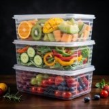 HomeWiz Fridge Storage Containers 3500ml x3 | Air Tight Storage Container Set | Fridge Organiser Storage Boxes |Food Grade BPA-Free Plastic Containers |Stackable, Transparent, for Fruits & Vegetables