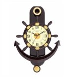 Altra Anchor Plastic Pendulum Wall Clock (45 Cm X 30 Cm X 5 Cm, Brown) – Analog